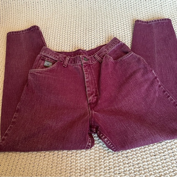 Vintage Wrangler High Rise Mom Tapered Leg 80’s Acid Wash Purple Jeans 28x29 - Picture 2 of 10